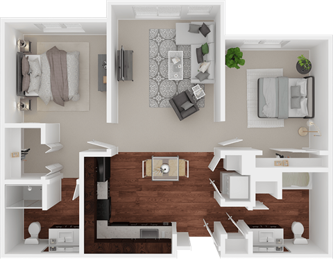 a floor plan of a one bedroom apartment with a bathroom and living room